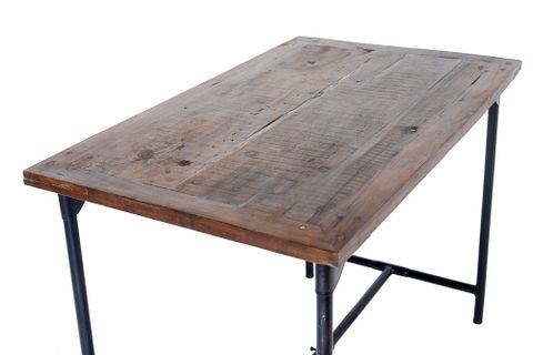 Iron Base Wooden Top Dining Table - El Paso Import Co. for Creating lasting memories around a wooden dining table with iron base
